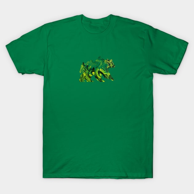 Bear silhouette with mountains and trees T-Shirt by AnnArtshock